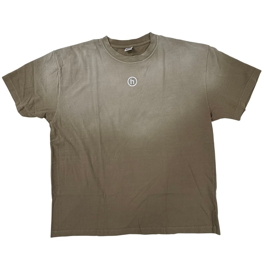 Hidden NY Mens Embroidered h Logo T-Shirt Brown Sun Faded Boxy Tee XXL USA Made